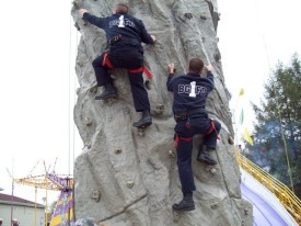 Capt. Chenault & Capt. Hartle on the Rock Climb during the Harvest Festival